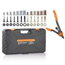 SucceBuy 16" Rivet Nut Tool, Labor-Saving Rivnut Tool Kit with 13PCS Metric SAE Mandrels, 186PCS Rivet Nuts, With Carrying Case