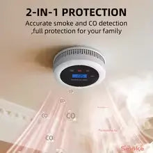 CHZHVAN 2 in 1 Smoke Detector Carbon Monoxide Detector,Smoke Alarm with Display 85dB Alarm Fire Alarm for Kitchen,House 1 sold byCPVAN Store (184 sold )