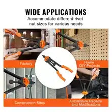 SucceBuy 16" Rivet Nut Tool, Labor-Saving Rivnut Tool Kit with 13PCS Metric SAE Mandrels, 186PCS Rivet Nuts, With Carrying Case